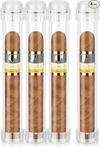 Cigar Tubes, Travel Cigar Humidor with Humidifier, Portable Detachable Storage Tube with Cigar Holder, Ring Guage 57, Airtight Case,4-Piece Gift Set for Men