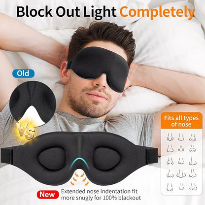 NEWVANGA Sleep Mask for Back and Side Sleeper, Block Out Light, Luxury Sleeping Eye Mask of 3D Night Blindfold, Zero Pressure Breathable Travel Eye Cover Grey