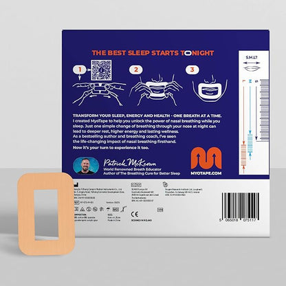 MyoTape - Sleep Tape 30 Nights Supply - Reduce Snoring - Improve Your Sleep - Promote Nasal Breathing - Comfortable & Gentle On Skin - Medium