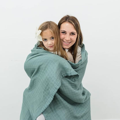 Natemia XL Muslin Baby Blanket - Ultra Soft, Breathable Baby Blankets for Girls, Boys, Parents - Newborn Essentials - Multi-Purpose Stroller Cover, Play Mat, Snuggly Throw Blanket - Cotton Rayon Blend