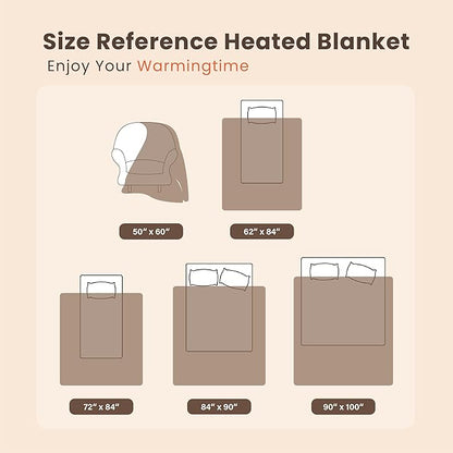 Heated Blanket Twin Blanket - Fast Heating Electric Blanket, Soft Flannel Heated Twin with 4 Time Settings,10 Heating Settings, Warm Gifts for Women & Mom & Grandma(62"x84"Cow Print Sage)