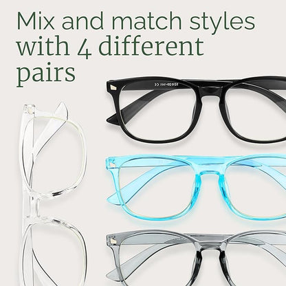 MIGSIR Blue Light Blocking Glasses for Computer Gaming, Fashion Fake Helps Reduce Screen Fatigue Eyeglasses for Women Men