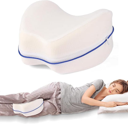 Knee Pillow for Side Sleepers for Back Pain,Leg Pillow for Side Sleepers, Memory Foam Cushion Knee Support Pillows,Pain Relief, Pregnancy Travel Pillow with Extra Washable Cover