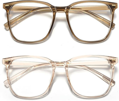 Oversized Square Blue Light Blocking Glasses for Women Men, Anti-Fatigue Computer Monitor Glasses Reduce Eye Strain
