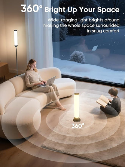 Light Therapy Lamp 15,000 Lux Happy Therapy Light with Remote, 2-in-1 Pedestal to Tabletop Lamp, Full Spectrum Daylight Lamp with Adjustable Color/Brightness/Timer, Memory Function, 36W