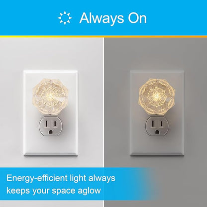 GE Jewel LED Night Light, Plug-in, Always on, Warm White, UL-Certified, Energy Efficient, Ideal Nightlight for Bedroom, Bathroom, Nursery, Hallway, Kitchen, 85094, 4 Pack