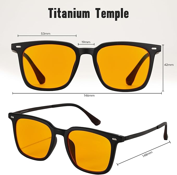 Amber 99% Blue Light Blocking Computer Reading Glasses Orange Lens for Better Sleep, Eye Strain Men Women Sun Readers