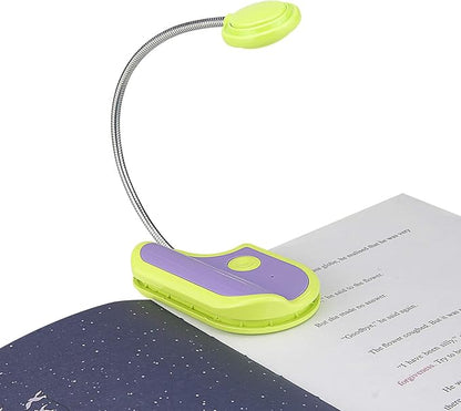 Amber Reading Light Rechargeable, Book Light Kids for Reading in Bed, Clip On Reading Book Light, 2 Lighting Modes, Blue Light Blocking for Eye-Care, Small Bookmark Light for Bookworm-Green