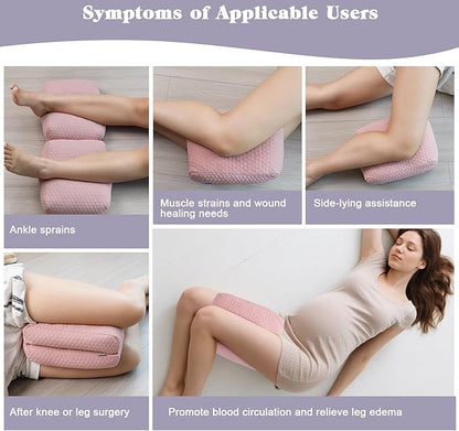 Knee Pillow for Side Sleepers, Leg Support Pillow for Hip Pain Smooth Spine Alignment for Better Sleep, Ideal Pillows for Side Sleeping Knee and Back Pain Relief, Pink