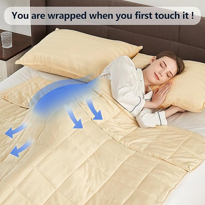 Weighted Blanket Queen Size (60"x80" 17lbs),Ultra Soft and Cozy Cooling Weighted Blanket Queen Size for Adult,Heavy Blanket with Machine Washable Soft Blanket, Beige