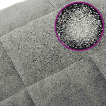 vidaXL Weighted Blanket Gray - Soft Cotton Fabric, Filling with Glass Beads, Even Weight Distribution, 24.3 lb, Size 86.6"x102.4" - Modern Home Comfort for All Seasons