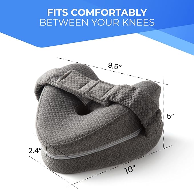 Knee Pillow for Side Sleepers Hip Pain - Between Leg Pillow for Side Sleeping - Sciatica Pain Relief Support for Lower Back, Knees, Joints, and Spine