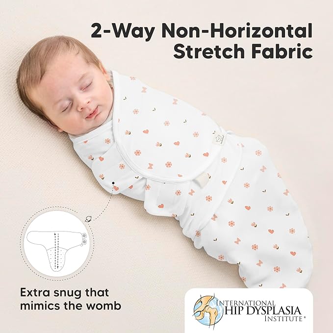3-Pack Organic Baby Swaddle Sleep Sacks - Swaddles for Newborns, Infant 0-3 Months, Baby Girls, Boys, Soft & Snug Newborn Sleep Sack, Nursery Swaddling Blankets (Butterflies, OS)