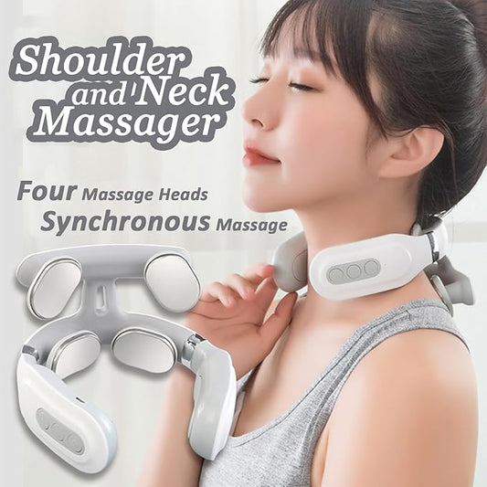 Neck Massager, 2026 2.0 Upgraded 4-Head Portable Neck Massager with Heat, 6 Modes 16 Levels for Home Relaxation & Personal Comfort, Ergonomic Design, Portable, Lightweight
