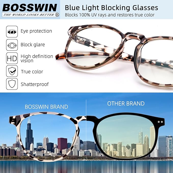 Blue Light Blocking Glasses for women/men - 4Pack Computer Reading/Gaming/TV/Phones Glasses Anti UV Glare Eyestrain