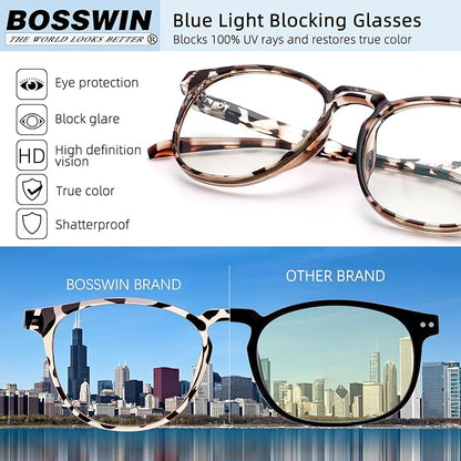 Blue Light Blocking Glasses for women/men - 4Pack Computer Reading/Gaming/TV/Phones Glasses Anti UV Glare Eyestrain