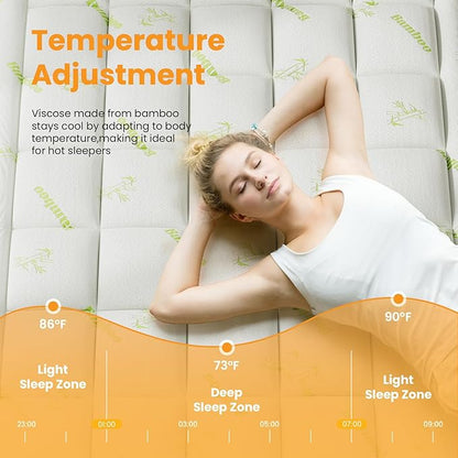 NEWBULIG King Mattress Topper Viscose Derived from Bamboo, Thick Pillow Top Mattress Pad with Stretchable Pockets, Soft Mattress Topper for Back Pain Relief