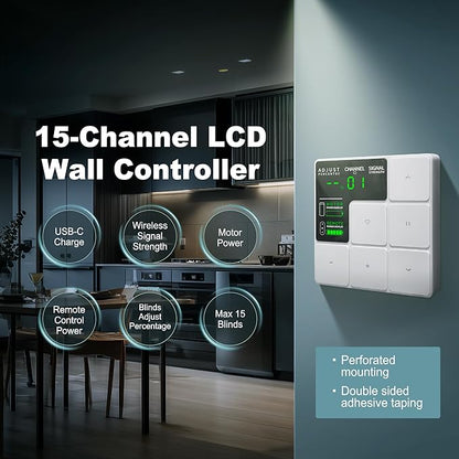 Motorized Blinds with Remote,Light Filtering Smart Roller Shades with App,Voice Control,Thermal Insulated Automatic Blinds,Electric Shades with USB/Solar Pannel.Filter Jacquard Black