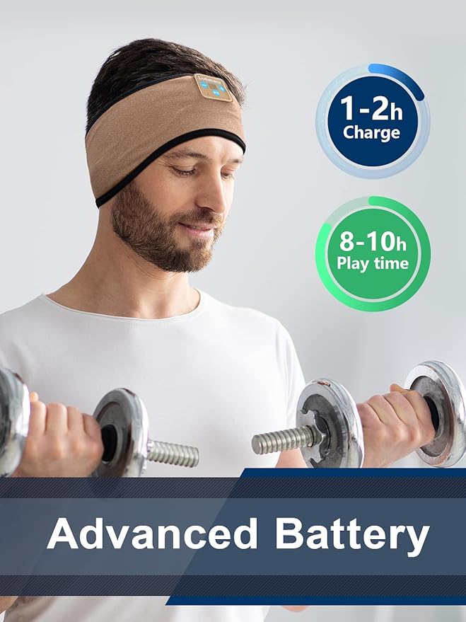 Lullaband Sleep Headphones Bluetooth Headband - Wireless Music Sleeping Mask Earphones for Side Sleepers with HD Stereo Speaker Tech Gadgets Gifts for Travel Workout Sports Meditation Yoga Housework