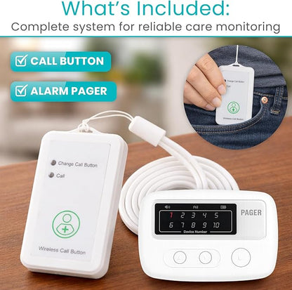 Vive Wireless Call Button - Emergency Alert System for Patients - Smart Portable Medical Panic Button - Notifies Nurse or Caretaker When Elderly Senior Needs Help - Perfect for Home Wander Prevention