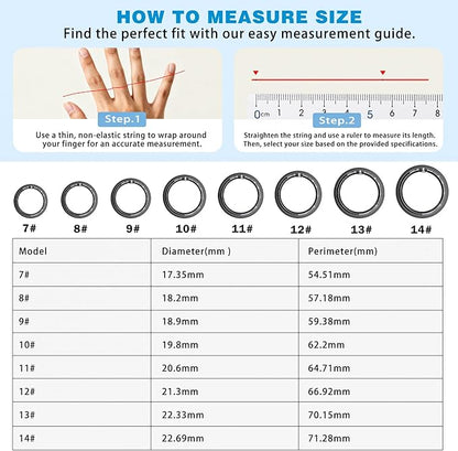 Smart Ring for Men Women, Fitness Ring with Sleep Tracker, IP68 Waterproof with Heart Rate, SpO2, Health Activity Trackers, Step Counting,Calorie Pedometer(Black 9)