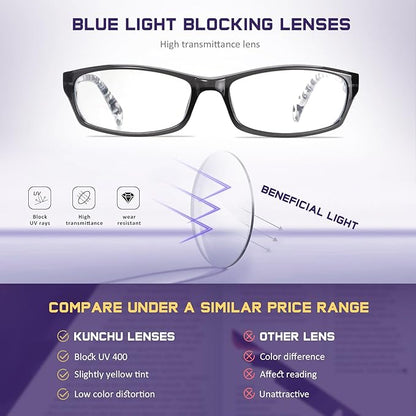 Reading Glasses for Women Men - 5 Pack Blue Light Blocking Spring Hinge Computer Readers Anti Glare UV Eyeglasses