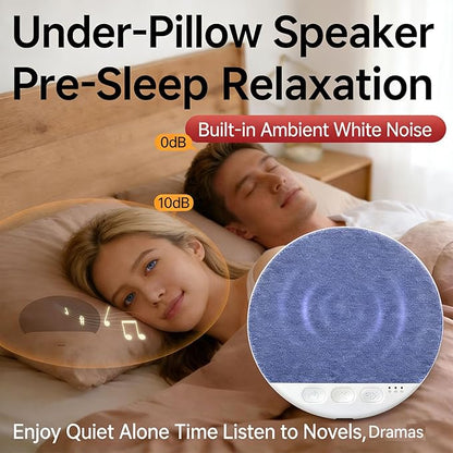 Ultra-Thin Bluetooth Pillow Speaker for Sleeping, Built-in White Noise to Support Sleep, Dual-Mode Bone Conduction & Speakers Audio, Features A Three-Dimensional Bass Effect (1Pcs)