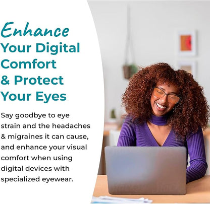 100% Blue Light Blocking Glasses - Better Sleep Anti Eye Strain Protection - Computer Gaming Women Men