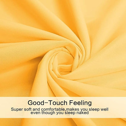 Twin XL Sheets Set 4 Piece - Hotel Luxury 1800 Bedding Sheets & Pillowcases - 1 Flat Sheet,1 Fitted Sheet and 2 Pillow Cases - Extra Soft Cooling Bed Sheets - Deep Pocket up to 16" (Yellow)