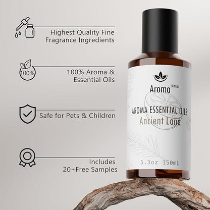 Scent Essential Oils for Diffusers for Home: Ancient Land Hotel Luxury Scents Fragrance Oil - Aroma Oil with Notes of Grapefruit, Geranium and Cedarwood Essential Oil -150 mL Scented Oils for Diffuser