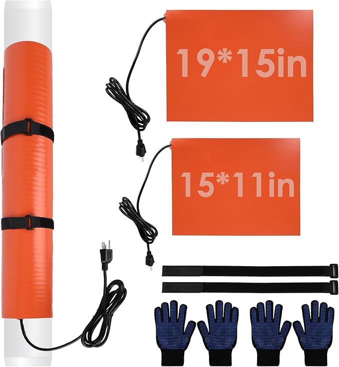 PVC Heating Blanket for Conduit Bender, Pipe Heater with Overheat Protection & Fixing Strap, Fast Heating in 3 Mins, Durable for Easy Pipe Bending 120V/200W (M+L)