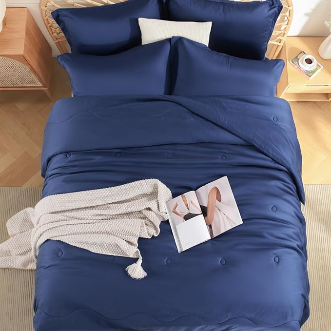NEXHOME PRO 100% Viscose Derived from Bamboo Comforter Twin Size - Cooling & Moisture-Wicking Bedding - All Season Lightweight Design - Natural Organic Twin Duvet Insert