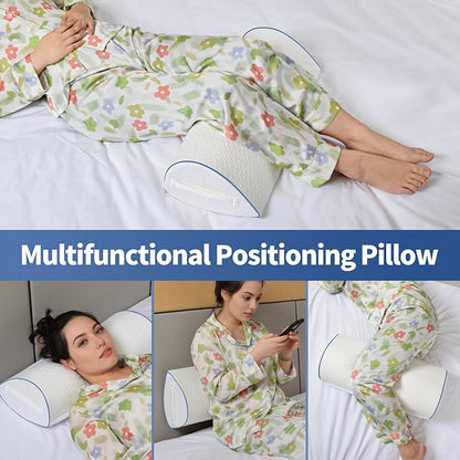 Pozico Leg Pillow for Side Sleeping - Ergonomic Memory Foam Knee Pillow - Leg Positioning Pillow for Knee, Back & Hip - Washable Cover and Handle