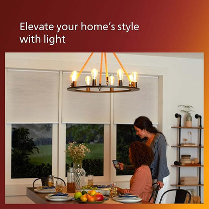 Philips LED Vintage Flicker-Free Amber Spiral A19, Dimmable, Eyecomfort Technology, 400 Lumen, Amber Light(2000K), 6.5W:60W, Title 20 Certified, E26 Base, 2-Pack (565796)