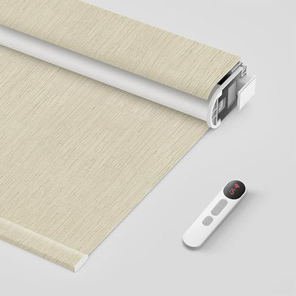 Bringnox No Drill Motorized Blinds with Remote,Blackout Windows,with Apple Homekit,Alexa,Google, with App,Voice Control Custom Size