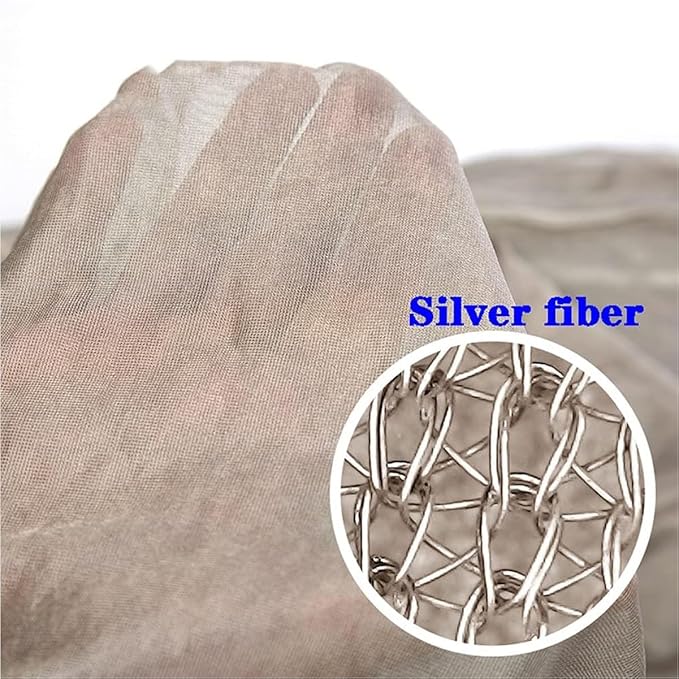 100% Silver Fiber EMF Shielding Bed Canopy,Blocks Radiation/EMF/WiFi/5G & Other RF Attenuation 10MHz-10GHz 35-60dB(150x200x185CM)