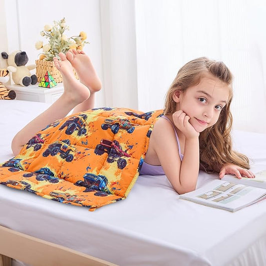 yescool Weighted Lap Blanket 2 Pounds Cooling Weighted Lap Pad, Truck Car Small Weighted Blanket, Weighted Throw Blanket for Travel Indoor Outdoor, 20"x30"