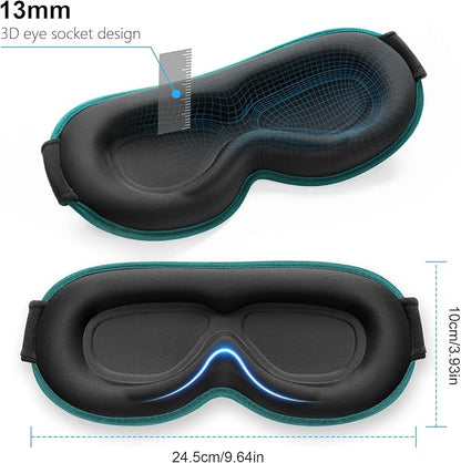 Gritin 100% Blackout Sleep Eye Mask for Women Men,Zero Eye Pressure Sleeping Mask-Ergonomic Design 3D Cutout Eye Movement and Eyelash Friendly Night Blindfold,Soft&Comfortable for Sleeping-Navy Blue