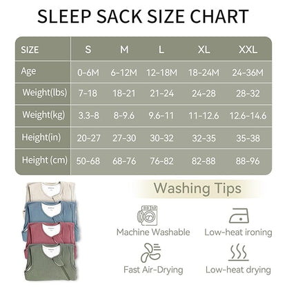 Rayon Made from Bamboo Toddler Sleep Sack with Feet 12-24 Months 1.0 Tog Breathable Sleep Sack 1t-2t Ultra Soft Baby Wearable Blanket with Legs Unisex Sleeping Bag with 2-Way Zipper