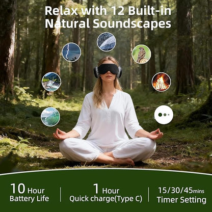 3D Bluetooth Sleep Mask with Voice Control,Eye Mask Headphones for Women Men 100% Pressure-Free & BlockOut,Wireless Cotton Mask for Side Sleepers Travel