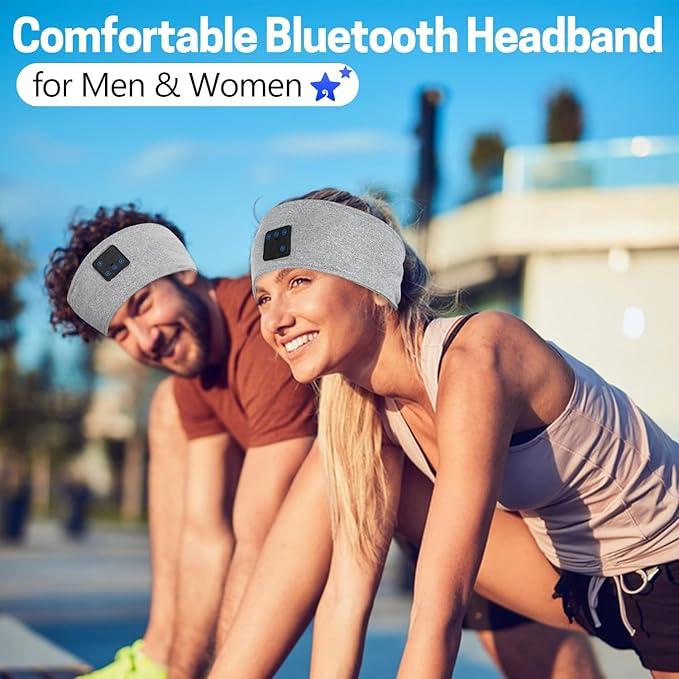 Aurya Sleep Headphones Sports Wireless Bluetooth Headband for Side Sleeper, Bluetooth 5.4, with Ultra-Thin HD Stereo Speaker, Sleeping Headphone for Women Men Running Yoga Workout