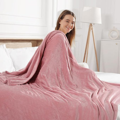 Electric Blanket Queen Size Heated Blanket 90''X84'' - Fleece Heating Blankets Washable with 5 Heating Level & 10 Hour Auto Off Dual Control Heated Blankets Pink for Winter, Great Gift Ideas