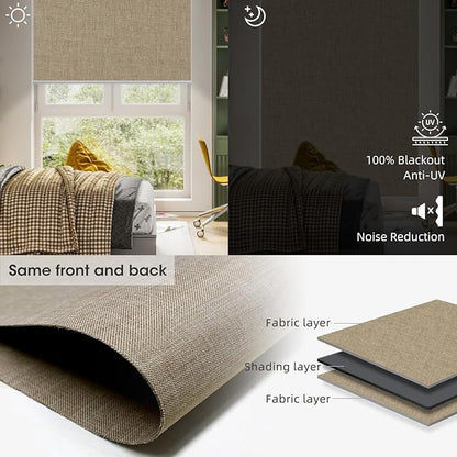 SmartWings Motorized Blinds Shades for Window Remote Control Smart Blind Shade Work with Apple Homekit Thread Z-wave Alexa Automatic Roller Shade Blackout Customized 16"-110"W (Bouvardia Light Brown)
