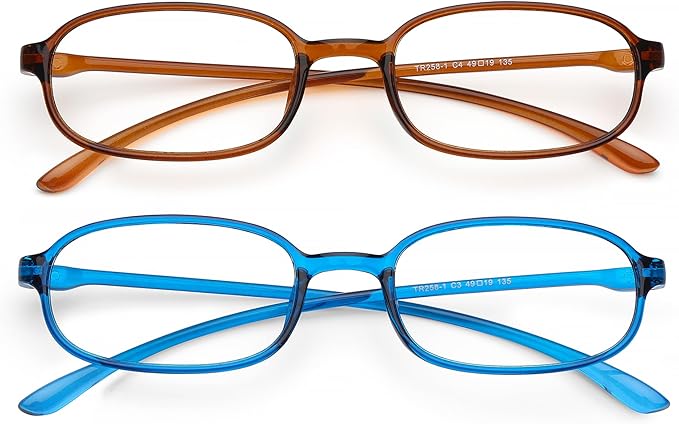 AQWANO 2 Pack Blue Light Blocking Computer Reading Glasses UV Protection Flexible TR90 Frame Lightweight Readers Glasses for Women Men +1.25