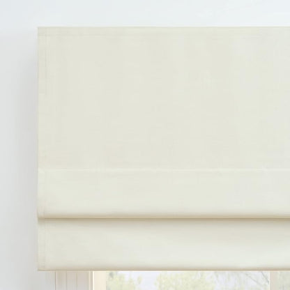 Eclipse Kylie Total Privacy Blackout Cordless Lined Window Roman Shade for Living Room, 27 in x 64 in, Ivory