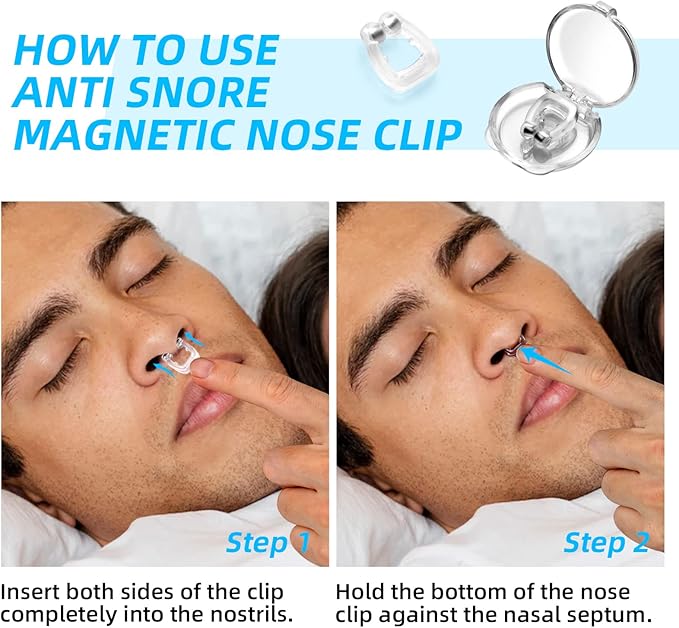 Anti Snoring Devices, Silicone Magnetic Anti Snoring Nose Clip, 6PCS Snore Stopper, Effective to Stop Snoring, Quieter Restful Sleep (White)