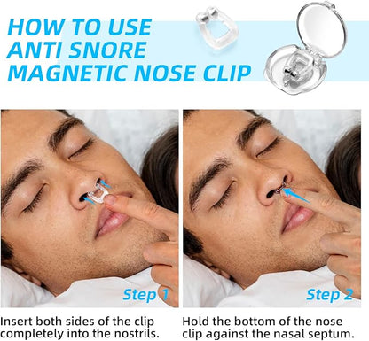Anti Snoring Devices, Silicone Magnetic Anti Snoring Nose Clip, 6PCS Snore Stopper, Effective to Stop Snoring, Quieter Restful Sleep (White)