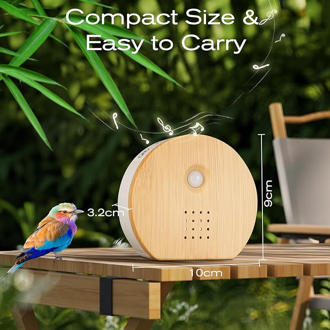 Singing Bird Box Original, White Noise Nature Sound Box with Motion Sensor Portable Birds Chirping with Timer, 9 Soothing Songs, Sound Therapy for Bathroom, Home, Baby, Adult, Travel Relaxing (0-90dB)