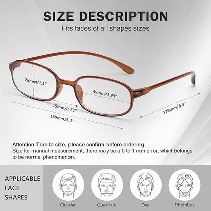 AQWANO 2 Pack Blue Light Blocking Computer Reading Glasses UV Protection Flexible TR90 Frame Lightweight Readers Glasses for Women Men +1.25
