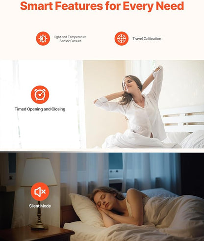 VEVOR Automatic Curtain Opener, APP and Remote Control, Hub Included, Electric Smart Curtain Opener Compatible with Alexa and Google Home, Timed Opening and Closing, for U-shaped/I-shaped Rails